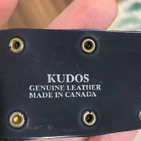 Kudos Black Leather Belt US 32 - Picture 3 of 5
